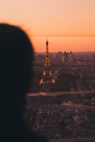 eiffel tower paris lights city Wallpaper 640x960