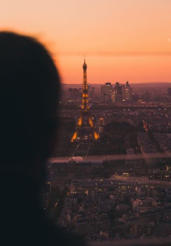 eiffel tower paris lights city Wallpaper 1640x2360