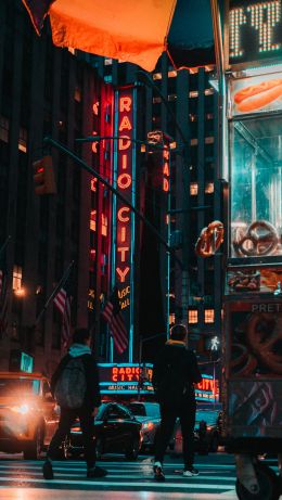 Manhattan, New York, usa manhattan united states of america street photography construction taxi taxi bokeh landmark skyscrapers classic puddle rain Wallpaper 640x1136
