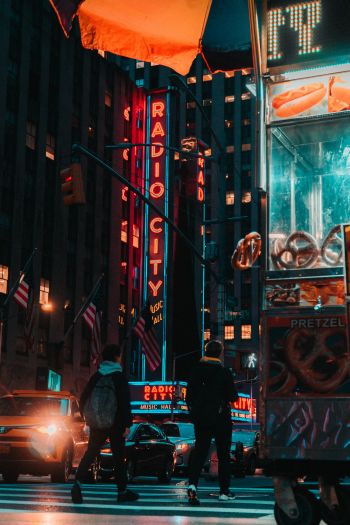 Manhattan, New York, usa manhattan united states of america street photography construction taxi taxi bokeh landmark skyscrapers classic puddle rain Wallpaper 640x960