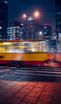 Warsaw, poland warsaw poland street photography trams cityscape cityscape big city cyberpunk Wallpaper 600x1024