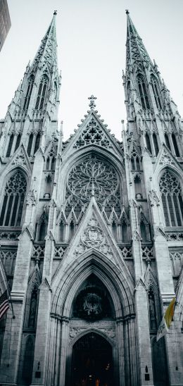 St. Patrick's Cathedral, New York, USA Wallpaper 1080x2280