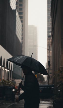 Обои 600x1024 Нью-Йорк, Нью-Йорк, Э. UU. Нью-Йорк уличная фотография  новый Нью-Йорк зонтик человек мегаполис город дождь