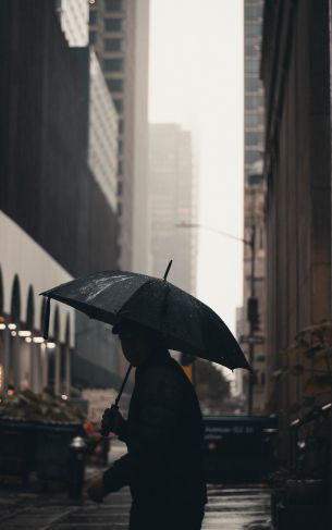 Обои 1752x2800 Нью-Йорк, Нью-Йорк, Э. UU. Нью-Йорк уличная фотография  новый Нью-Йорк зонтик человек мегаполис город дождь