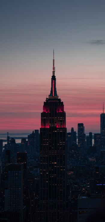 Rockefeller Center, New York, New York, usa architecture building spire steeple tower high rise city urban building architectures Wallpaper 1080x2280