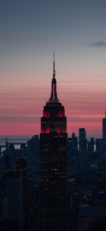 Rockefeller Center, New York, New York, usa architecture building spire steeple tower high rise city urban building architectures Wallpaper 1080x2340