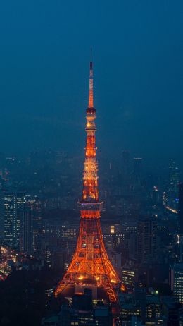 Обои 2160x3840 Телевизионная башня Токио, Токио, Япония