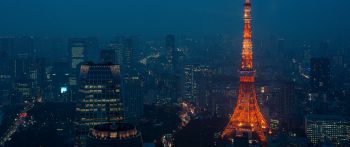 Обои 2560x1080 Телевизионная башня Токио, Токио, Япония