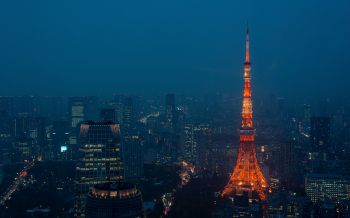 Обои 2560x1600 Телевизионная башня Токио, Токио, Япония