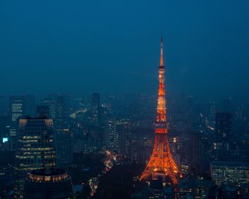 Обои 1280x1024 Телевизионная башня Токио, Токио, Япония