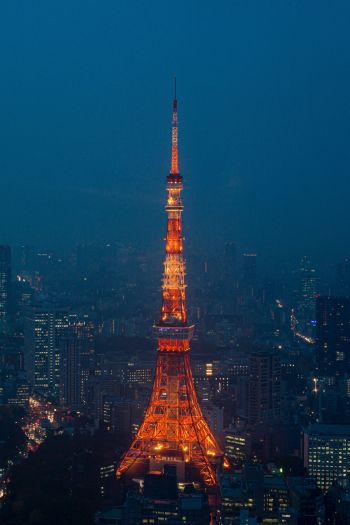 Обои 640x960 Телевизионная башня Токио, Токио, Япония