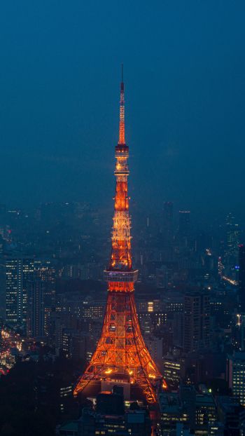 Обои 720x1280 Телевизионная башня Токио, Токио, Япония