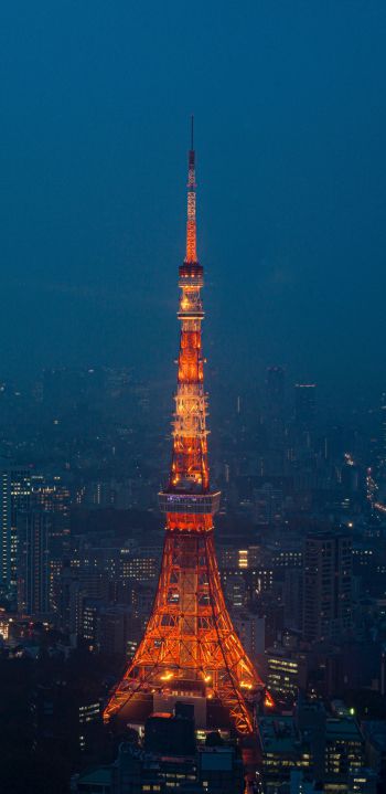Обои 1440x2960 Телевизионная башня Токио, Токио, Япония
