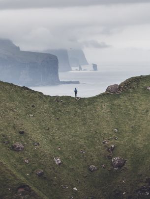 Обои 1536x2048 Фарерские острова, пейзаж, скалы