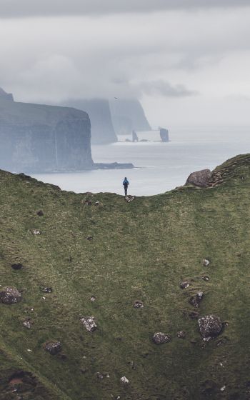 Обои 1200x1920 Фарерские острова, пейзаж, скалы