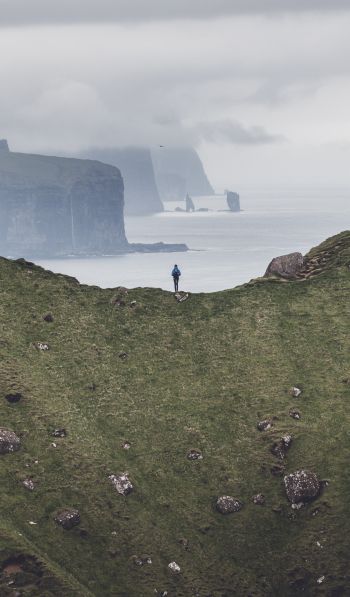 Обои 600x1024 Фарерские острова, пейзаж, скалы