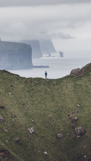 Обои 640x1136 Фарерские острова, пейзаж, скалы
