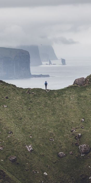 Обои 720x1440 Фарерские острова, пейзаж, скалы