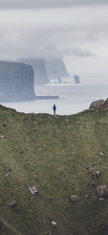 Faroe Islands, landscape, rocks Wallpaper 1080x2340
