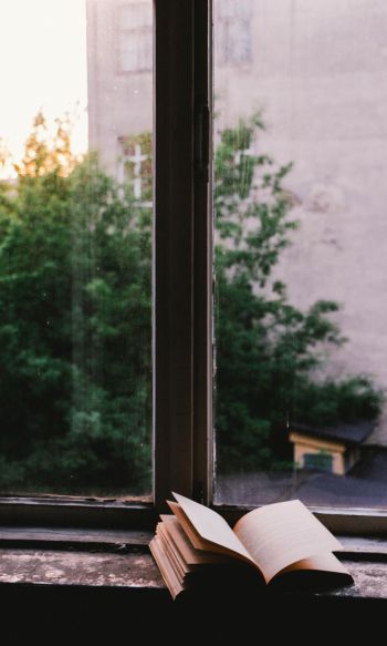 book, window view, thoughts, minimalism Wallpaper 1200x2000