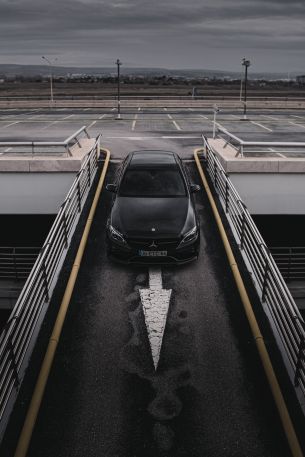 machine, mercedes, bridge Wallpaper 640x960