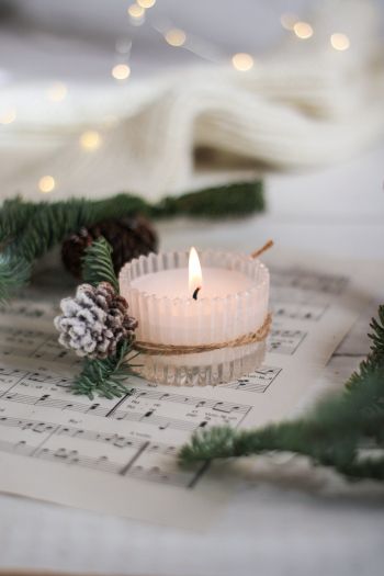 candle, holiday, fire Wallpaper 640x960