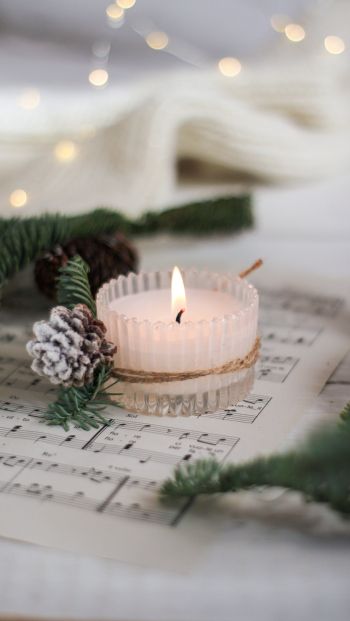 candle, holiday, fire Wallpaper 640x1136