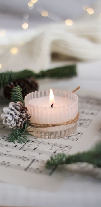 candle, holiday, fire Wallpaper 1440x2960
