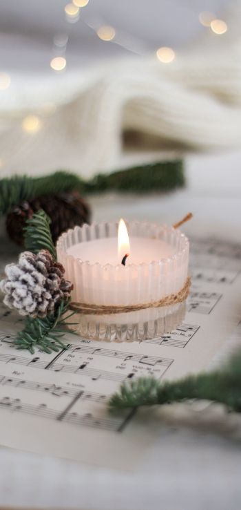 candle, holiday, fire Wallpaper 1440x3040