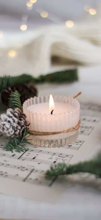 candle, holiday, fire Wallpaper 1125x2436
