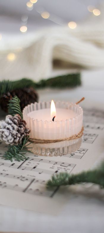candle, holiday, fire Wallpaper 1440x3200