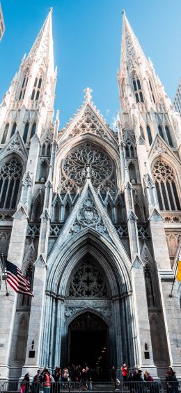 St. Patrick's Cathedral, New York, USA Wallpaper 1080x2340