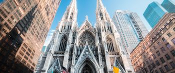 Обои 2560x1080 Собор Святого Патрика, Нью-Йорк, США