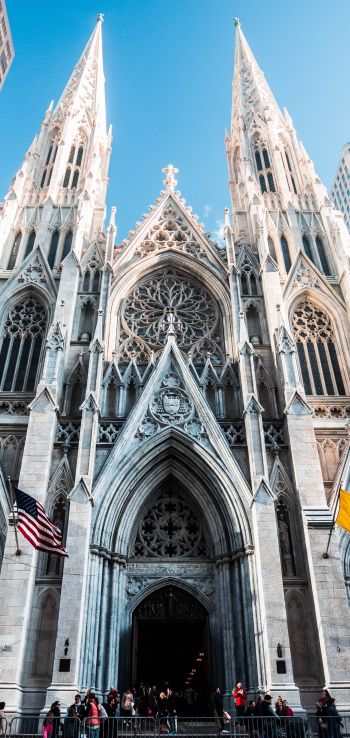 St. Patrick's Cathedral, New York, USA Wallpaper 1080x2280