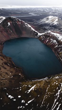 lake, snow, mountains, snow mountains Wallpaper 640x1136