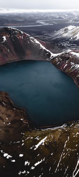 lake, snow, mountains, snow mountains Wallpaper 720x1600