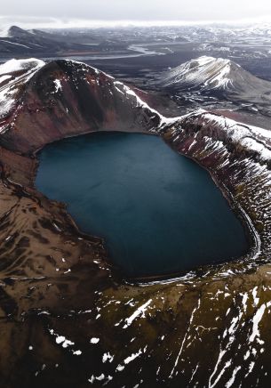 lake, snow, mountains, snow mountains Wallpaper 1668x2388