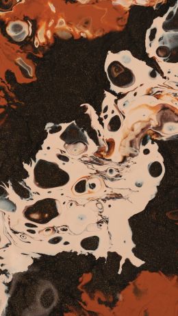 acrylic, paint, divorces, orange, white Wallpaper 640x1136