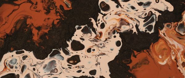 acrylic, paint, divorces, orange, white Wallpaper 2560x1080