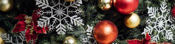 New Year, christmas toys Wallpaper 1590x400