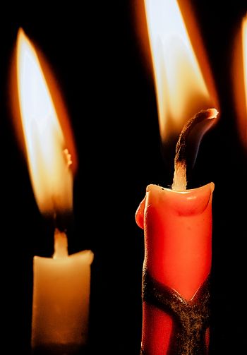 candles, candle, fire, warm, black background Wallpaper 1640x2360