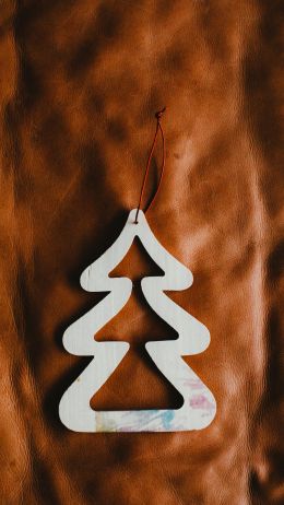 christmas tree decoration, Christmas tree, brown, white Wallpaper 1080x1920