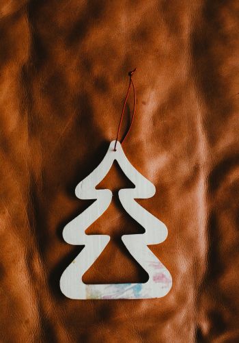 christmas tree decoration, Christmas tree, brown, white Wallpaper 1668x2388