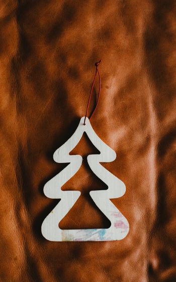 christmas tree decoration, Christmas tree, brown, white Wallpaper 1752x2800