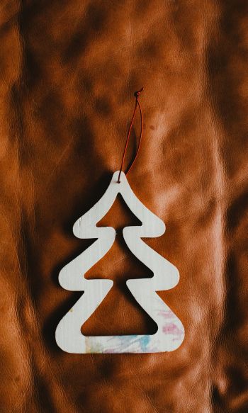 christmas tree decoration, Christmas tree, brown, white Wallpaper 1200x2000