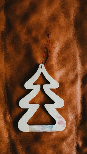 christmas tree decoration, Christmas tree, brown, white Wallpaper 720x1280