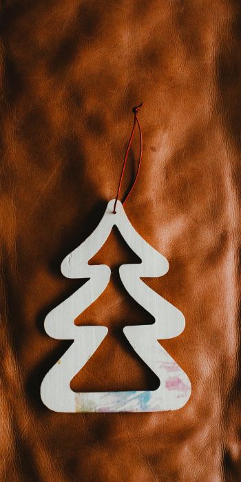 christmas tree decoration, Christmas tree, brown, white Wallpaper 720x1440