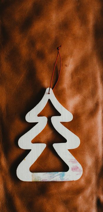 christmas tree decoration, Christmas tree, brown, white Wallpaper 1080x2220