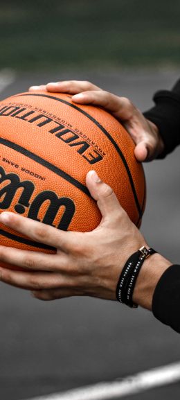 basketball, ball, hands, man, sport Wallpaper 1080x2400