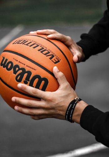 basketball, ball, hands, man, sport Wallpaper 1668x2388